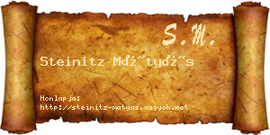Steinitz Mátyás névjegykártya